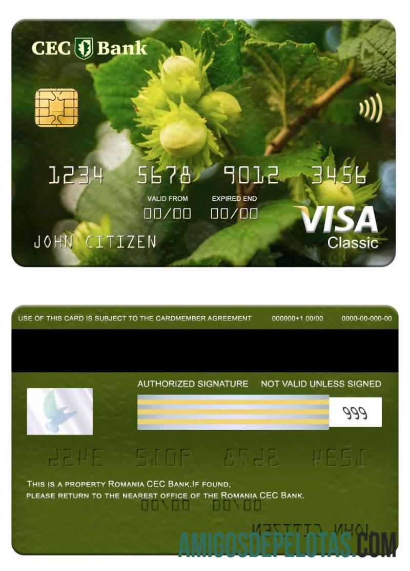 Romania CEC Bank Visa Classic Card download for verification